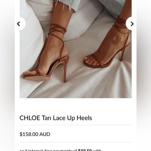 Cover Chloe tan lace up shoes